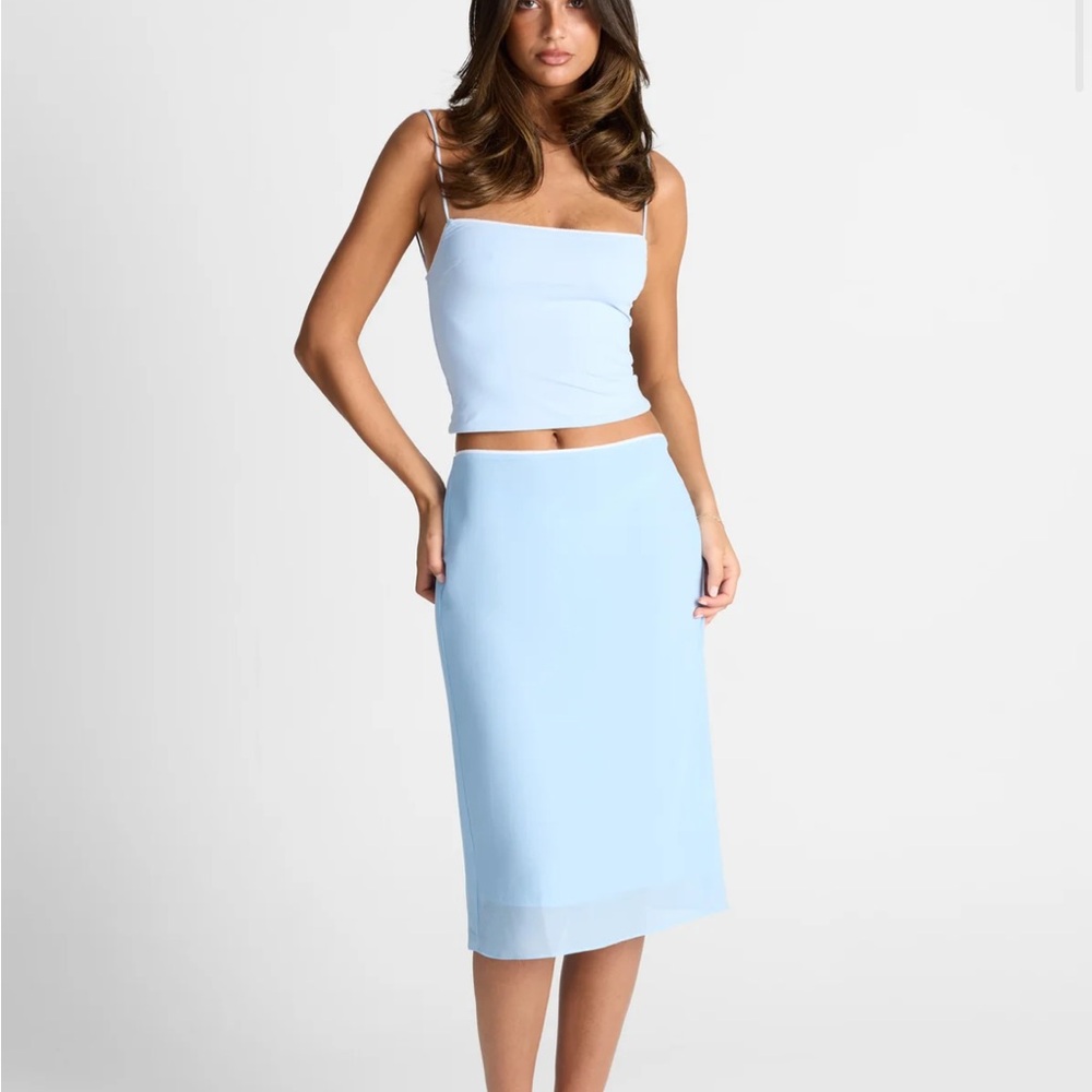 SASHA THEERESE Rose Cami and Daphne Skirt - Powder Blue